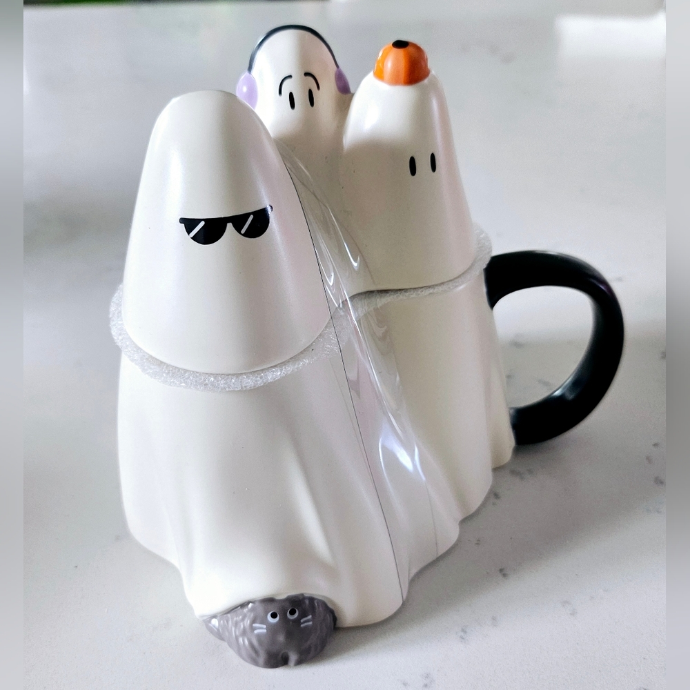 Starbucks 2023 Halloween ASIA Limited Edition 3 Ghost Mug Cup with Lid